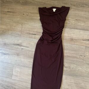H&M Rich Burgundy Midi Dress
